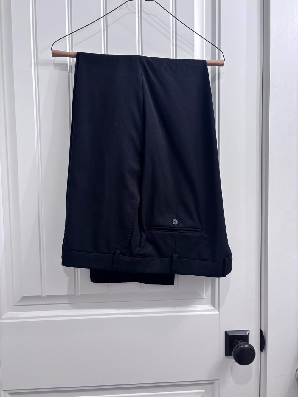 Hart Schaffner Marx Black Dress Pants with Blue Houndstooth Lining